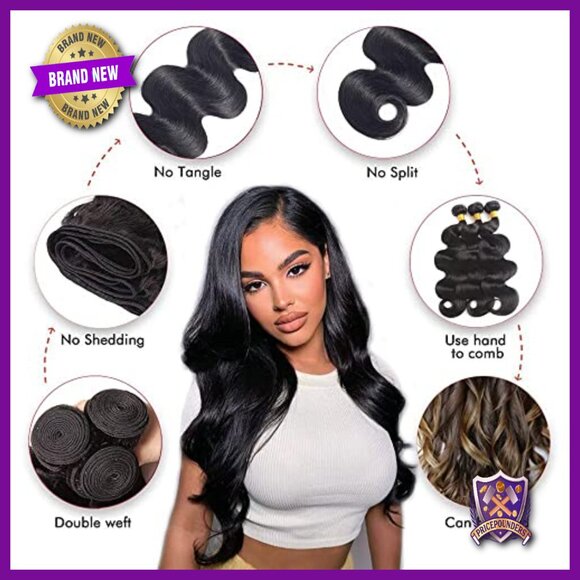 Body Wave Human Hair Bundles 26-30 Inch 100% Virgin Brazilian Weave main image 5